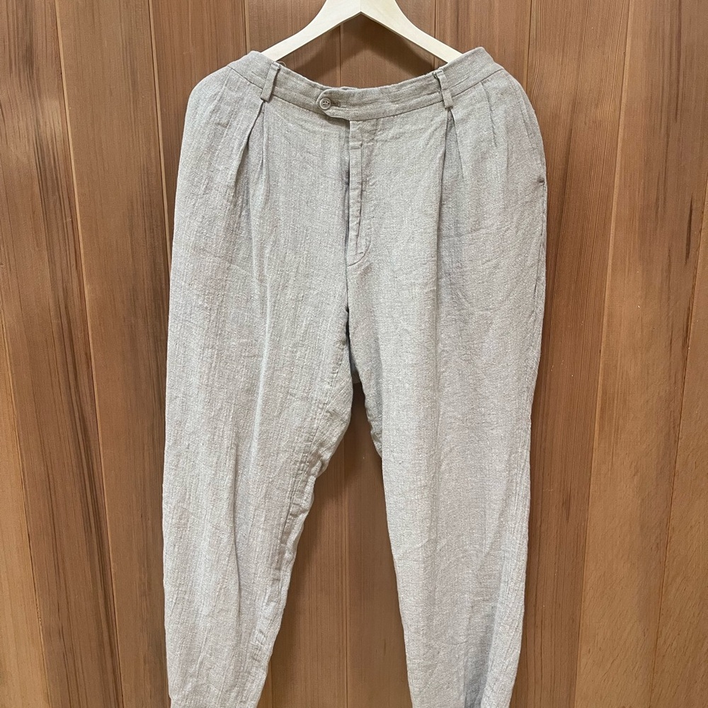 Light Gray/ Khaki Linen Men’s Trousers